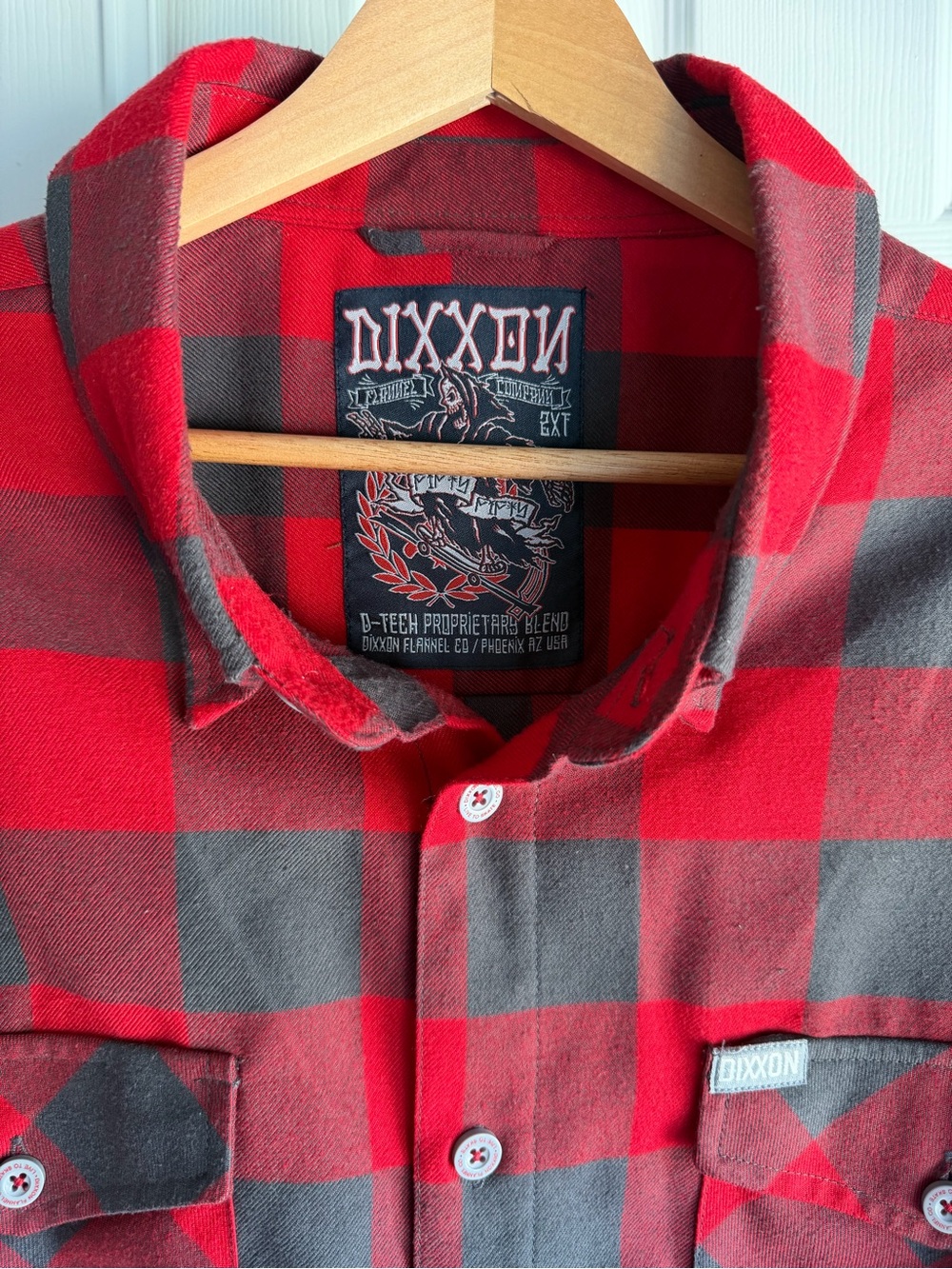 Dixxon 50/50 Flannel LT Men’s Nib Shirt 
Red and Grey Plaid Size: XXL - Picture 4 of 8